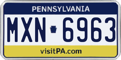 PA license plate MXN6963