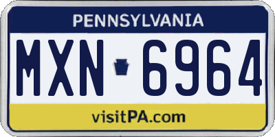 PA license plate MXN6964