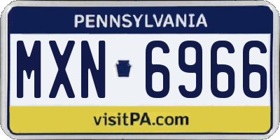 PA license plate MXN6966
