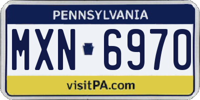 PA license plate MXN6970