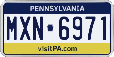PA license plate MXN6971