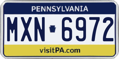 PA license plate MXN6972