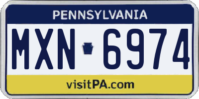 PA license plate MXN6974