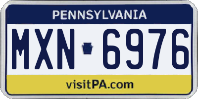 PA license plate MXN6976