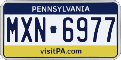 PA license plate MXN6977
