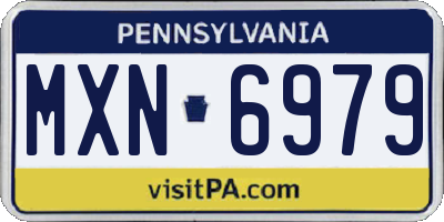 PA license plate MXN6979