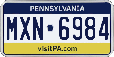 PA license plate MXN6984