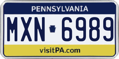 PA license plate MXN6989