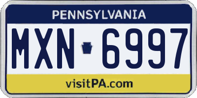 PA license plate MXN6997