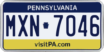 PA license plate MXN7046