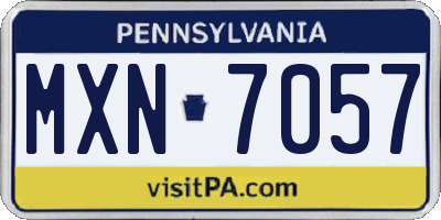 PA license plate MXN7057