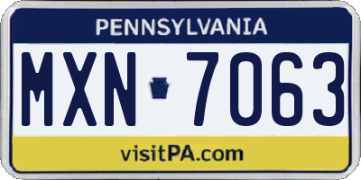 PA license plate MXN7063