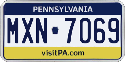 PA license plate MXN7069