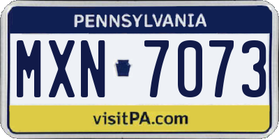PA license plate MXN7073