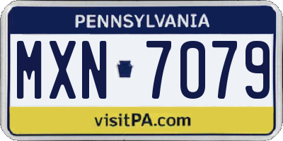 PA license plate MXN7079