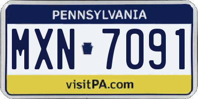 PA license plate MXN7091
