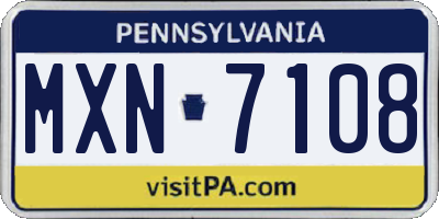 PA license plate MXN7108