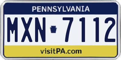 PA license plate MXN7112