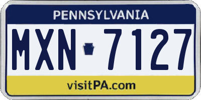PA license plate MXN7127