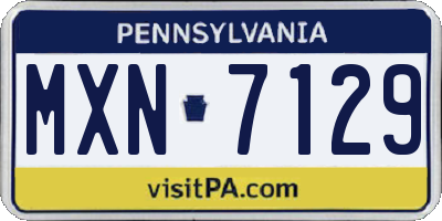 PA license plate MXN7129