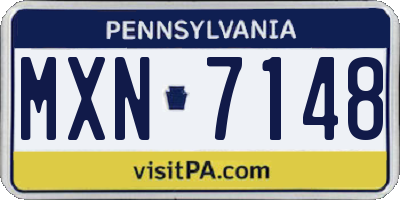 PA license plate MXN7148