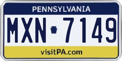 PA license plate MXN7149