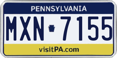 PA license plate MXN7155