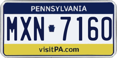 PA license plate MXN7160