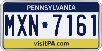 PA license plate MXN7161