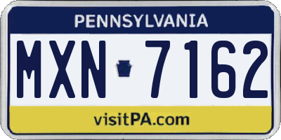 PA license plate MXN7162