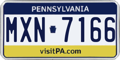 PA license plate MXN7166