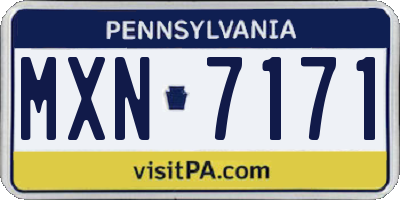 PA license plate MXN7171