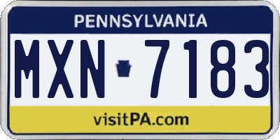 PA license plate MXN7183