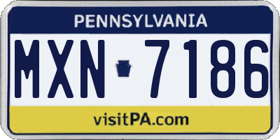 PA license plate MXN7186