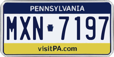 PA license plate MXN7197