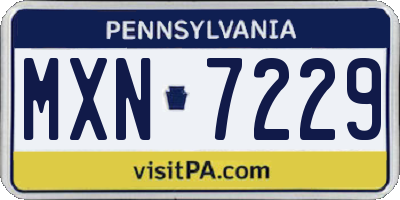 PA license plate MXN7229