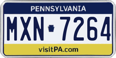 PA license plate MXN7264