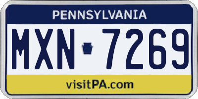 PA license plate MXN7269