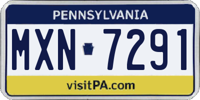 PA license plate MXN7291