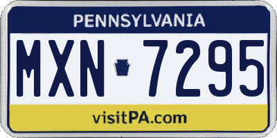 PA license plate MXN7295