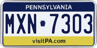 PA license plate MXN7303