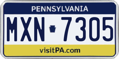 PA license plate MXN7305