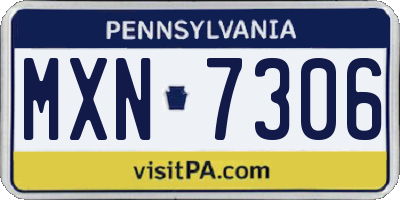 PA license plate MXN7306