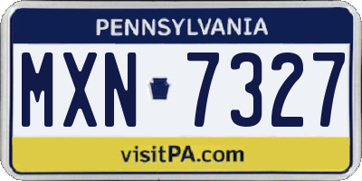 PA license plate MXN7327