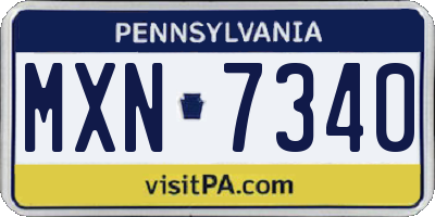 PA license plate MXN7340