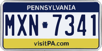 PA license plate MXN7341