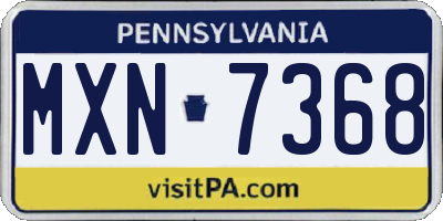 PA license plate MXN7368