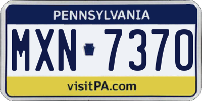 PA license plate MXN7370