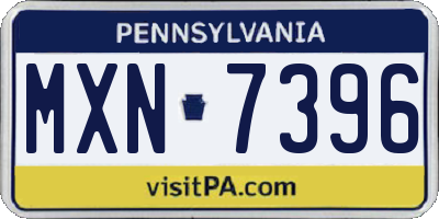 PA license plate MXN7396