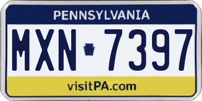 PA license plate MXN7397